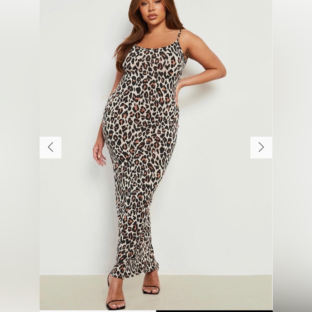 NWT BOOHOO Maxi LEOPARD DRESS